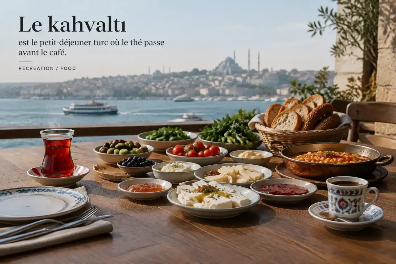Le kahvaltı est le petit-déjeuner turc où le thé passe avant le café