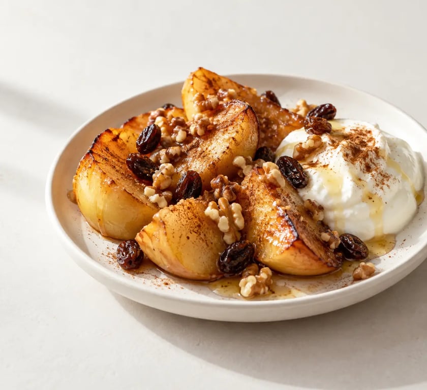 Airfryer recettes : pommes rôties à la cannelle avec yaourt