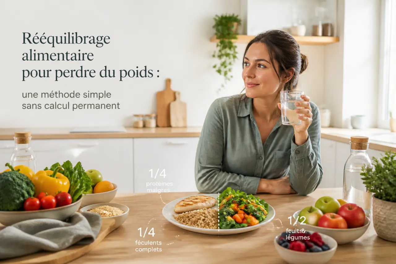 Rééquilibrage alimentaire pour perdre du poids : une méthode simple sans calcul permanent