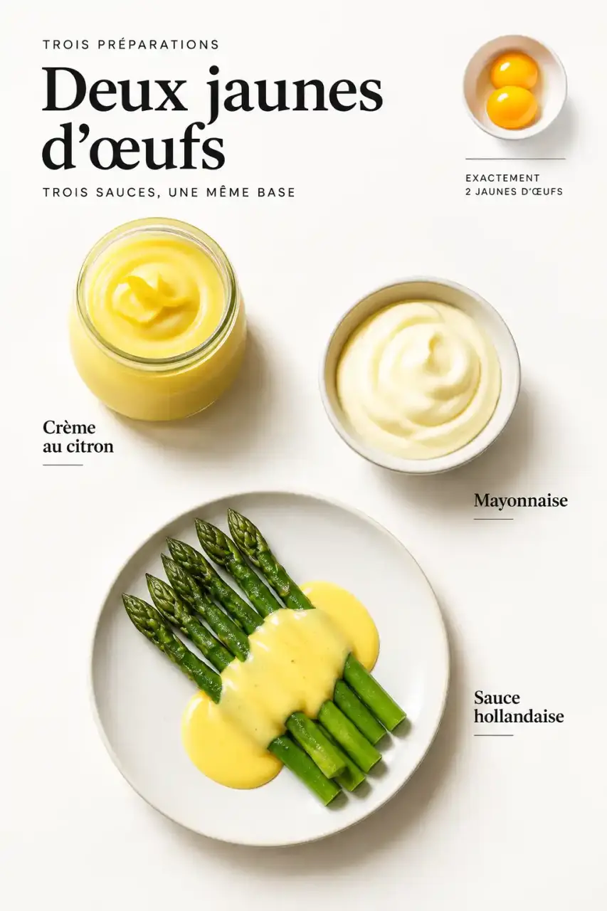 Que faire avec 2 jaunes d'œufs : crème au citron, mayonnaise et sauce hollandaise
