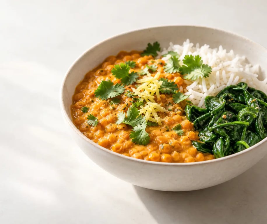 Recette vegan et sans gluten de dahl de lentilles corail au lait de coco