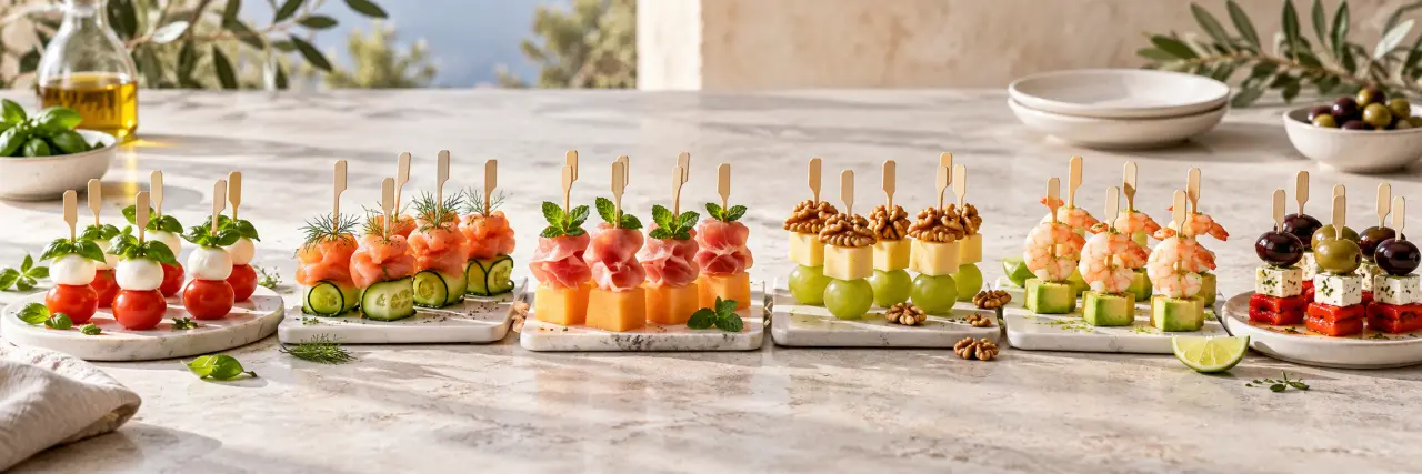 Brochettes froides pour l’apéritif : 6 associations qui tiennent jusqu’au service