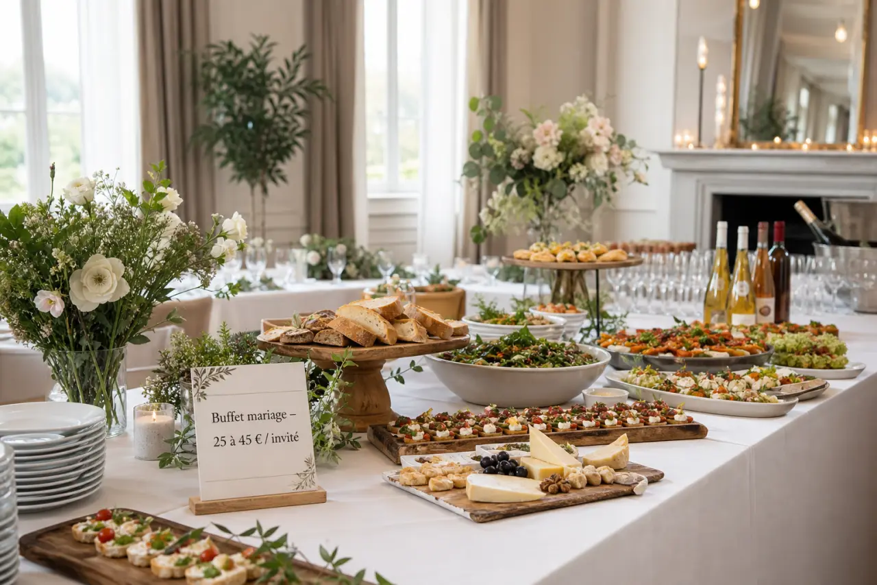 Buffet pour un mariage : choisir le bon format et prévoir 25 à 45 € par invité