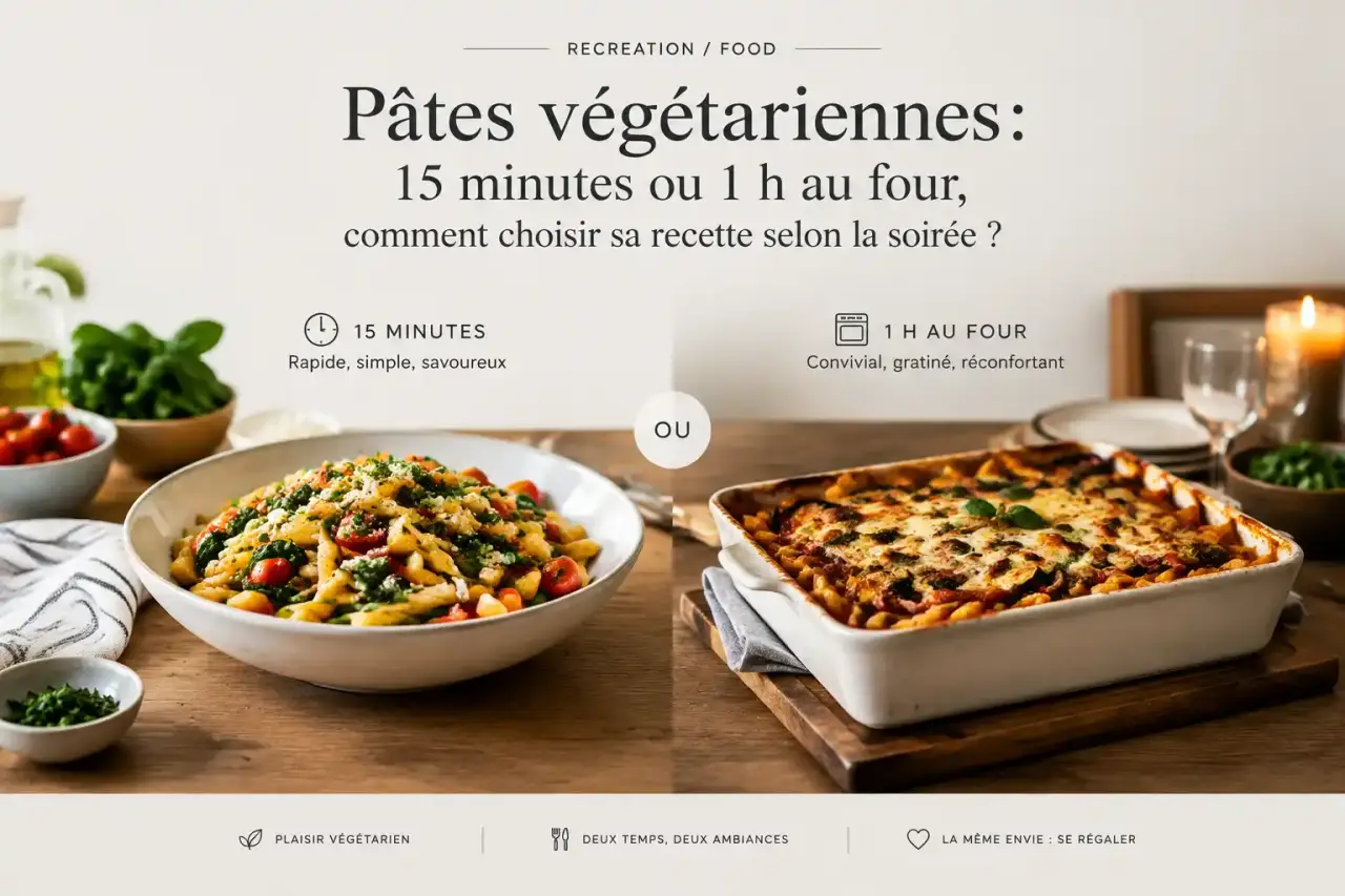 Pâtes végétariennes : 15 minutes ou 1 h au four, comment choisir sa recette selon la soirée