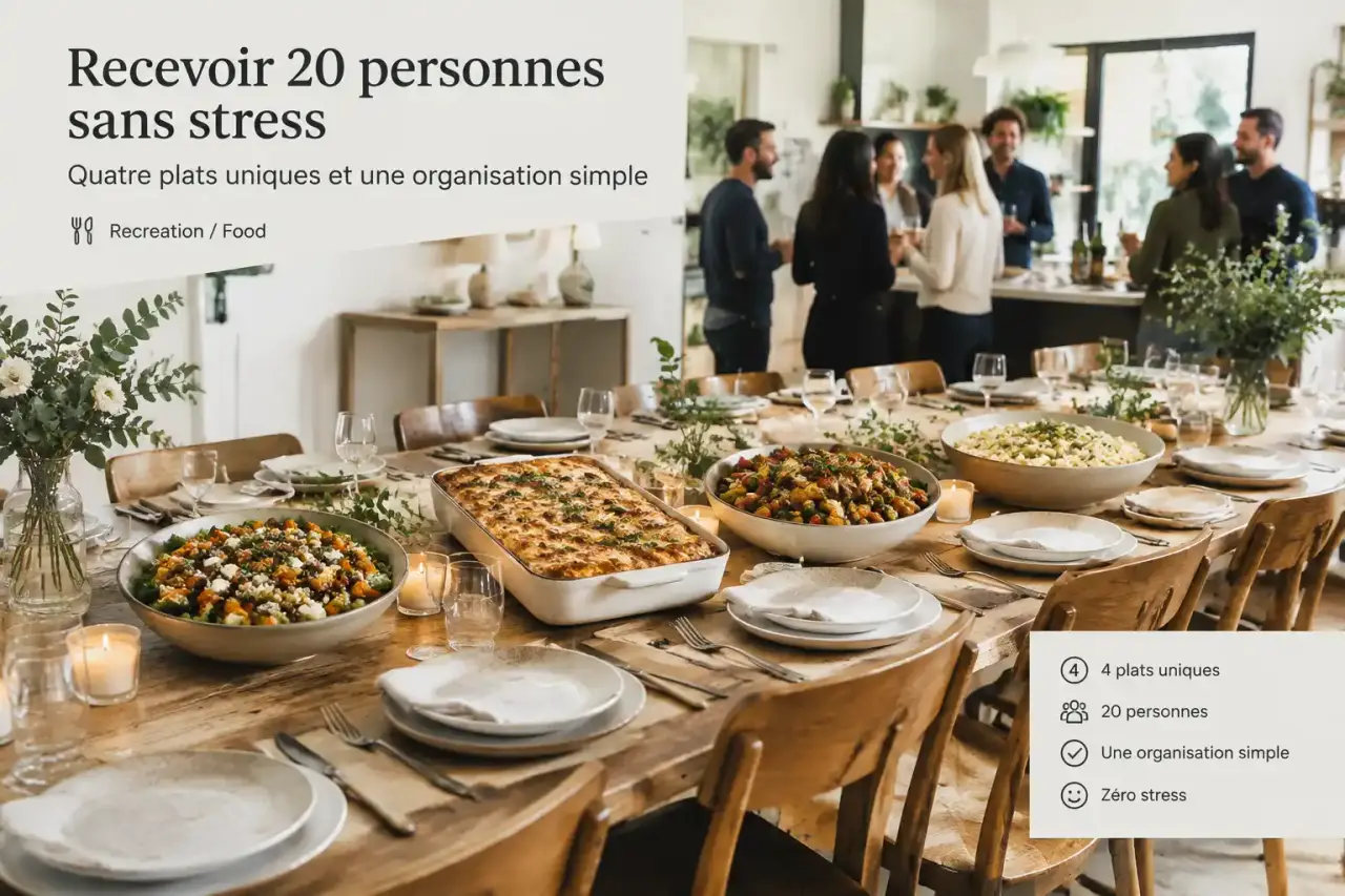 Recevoir 20 personnes sans stress : quatre plats uniques et une organisation simple