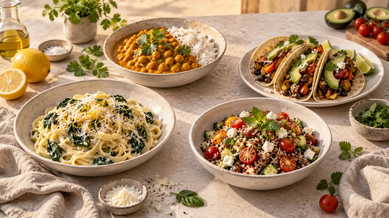 4 recettes végétariennes faciles pour un dîner complet en moins de 30 minutes
