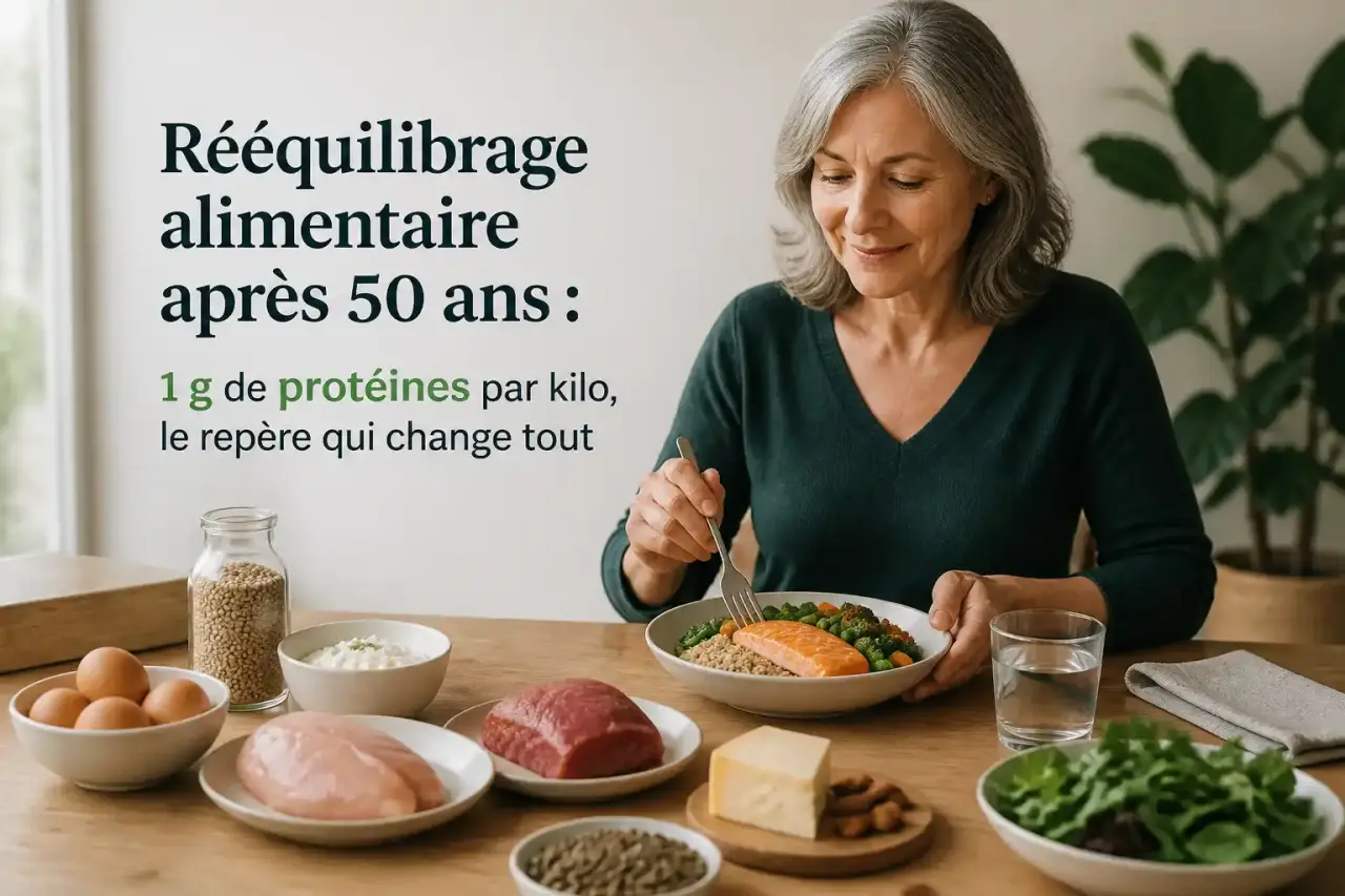 Rééquilibrage alimentaire après 50 ans : 1 g de protéines par kilo, le repère qui change tout