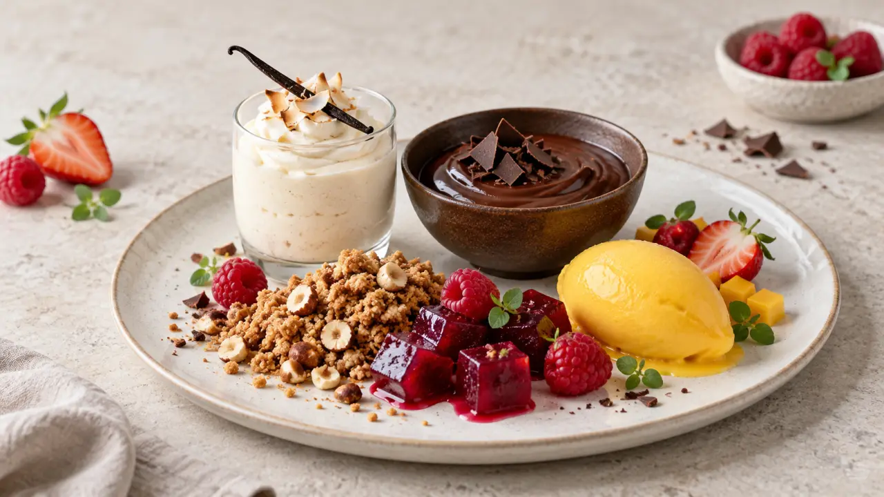Dessert végétarien : 5 textures gourmandes sans œufs, avec ou sans cuisson