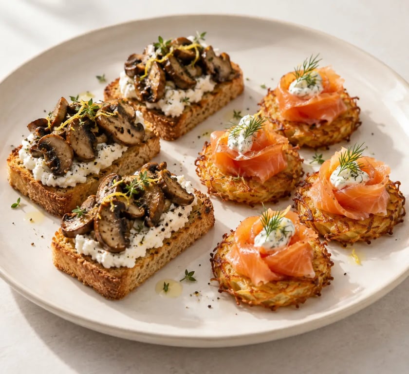 Crostinis et mini-röstis parmi des recettes entrées simples et originales