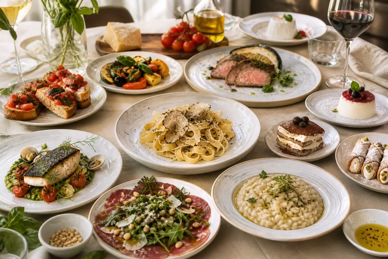 Recettes italiennes gastronomiques : composer un repas raffiné, des antipasti aux dolci